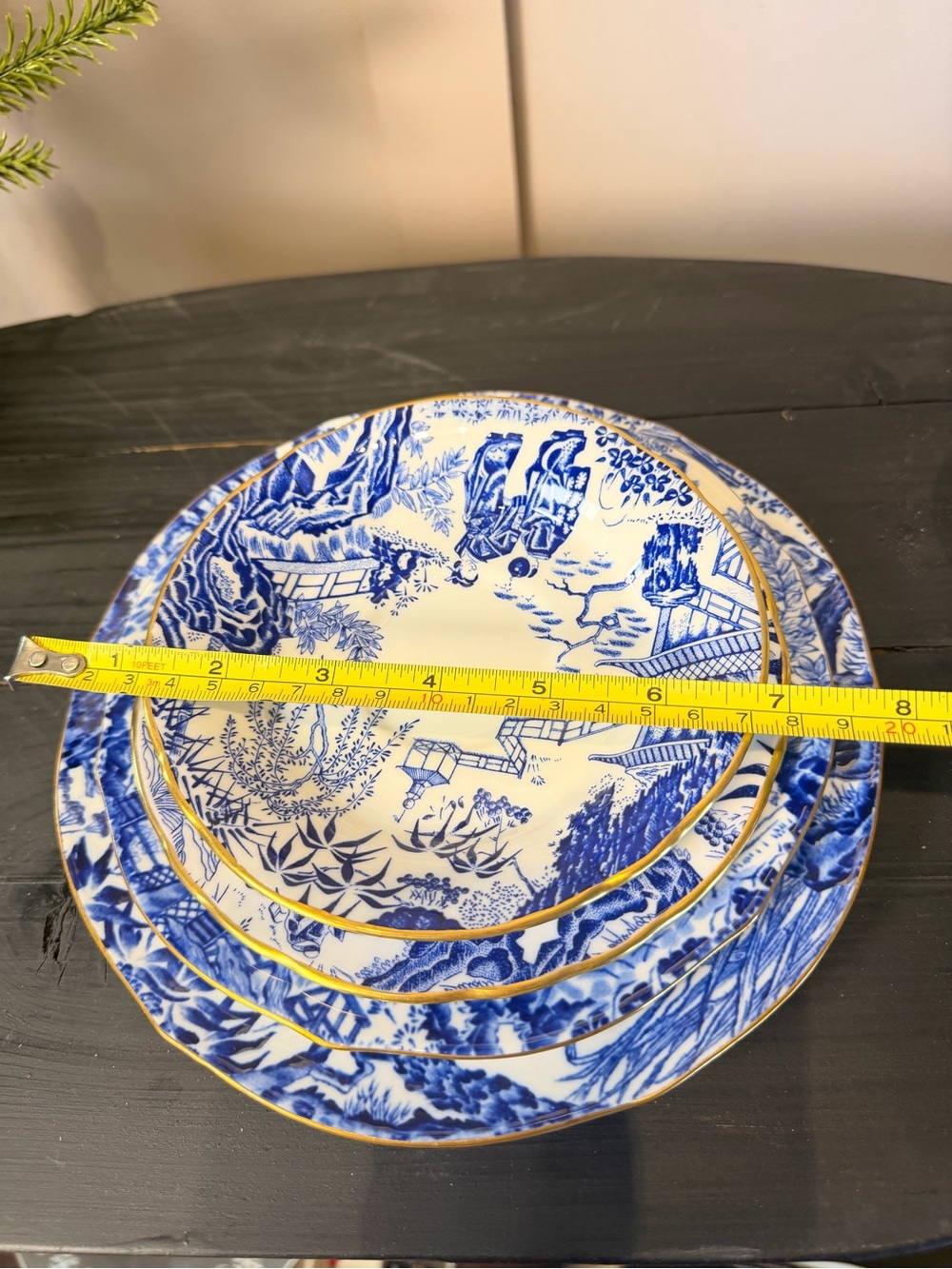 Royal Crown Derby Blue Mikado 5 Piece PLACE SETTING Plate Coffee Tea cup England - Picture 8 of 9